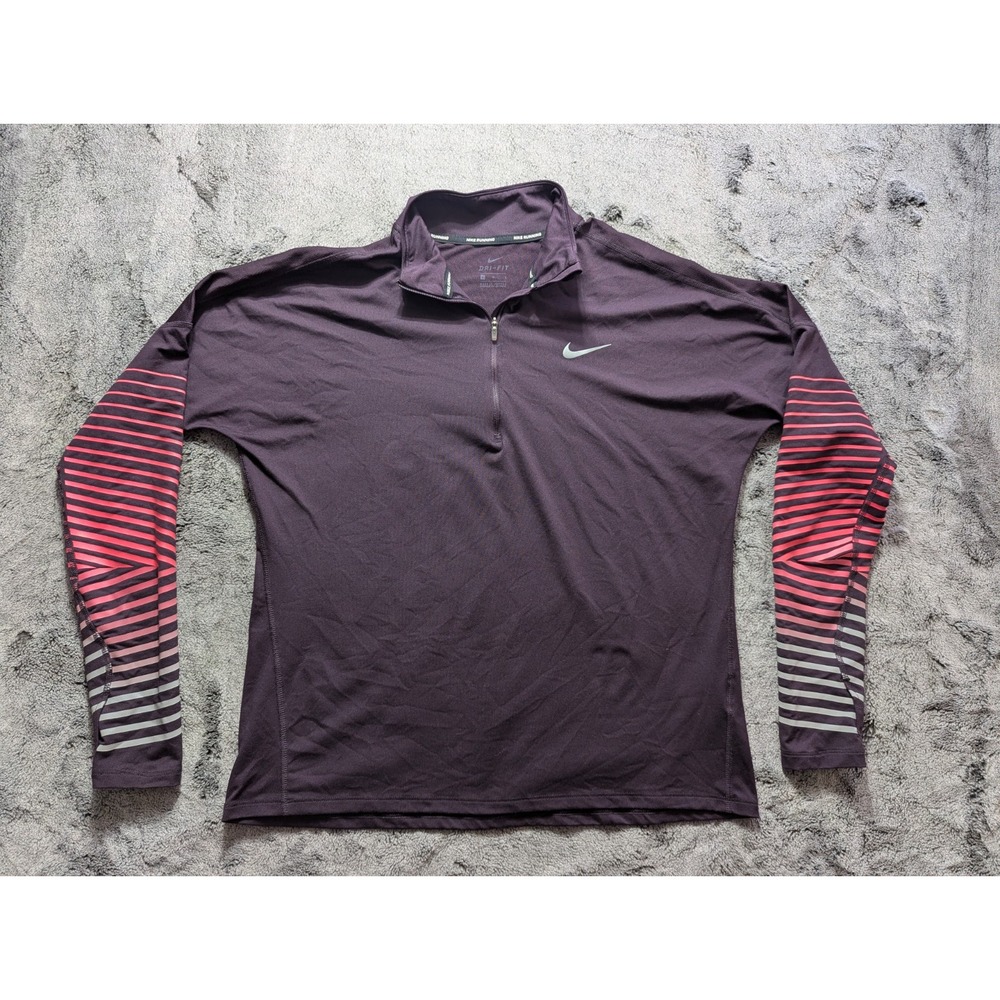Nike Running Long Sleeve 1/4 Zip Top Women's Size Large Purple